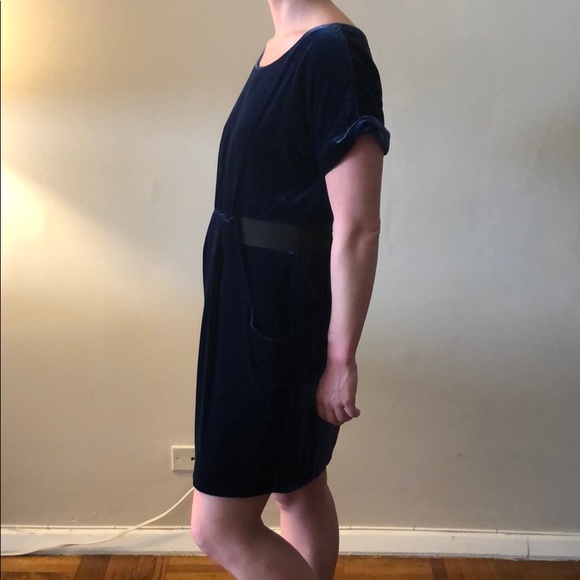 Velvet Dark Navy Dress - Picture 3 of 8